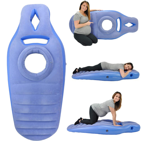 Colchoneta de Yoga para mujeres embarazadas, colchón inflable de PVC con flocado cómodo con orificio, Ejercicio en casa, gimnasio, Fitness, Pilates ► Foto 1/6