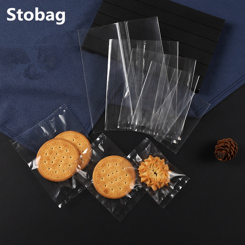 Bolsas de sellado transparentes para máquina, alimentación galletas, bricolaje, decoración de tartas, regalo, embalaje de galletas, bolsas de plástico planas, 100 Uds. ► Foto 1/6