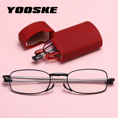 YOOSKE-gafas de lectura plegables para hombres y mujeres, anteojos de lectura para leer, para presbicia, montura plegable, graduadas, 1,5, 2,0, 2,5 ► Foto 1/6