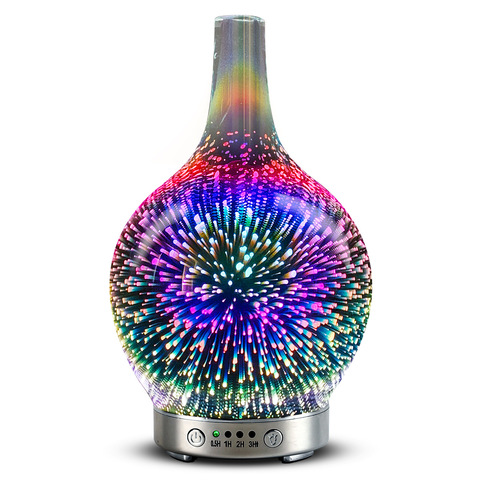 Humidificador de aire de cristal de fuegos artificiales 3D, difusor de aceites esenciales con 7 luces LED de noche, fabricante de niebla, Humidificador ultrasónico, regalo ► Foto 1/5