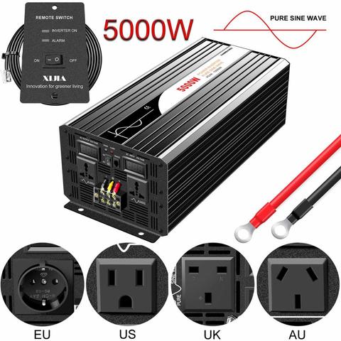 Inversor de energía solar de onda sinusoidal pura 5000W pantalla digital, CC 12V 24V 48V a CA 110V 220V, con control remoto ► Foto 1/6