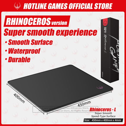 Hotline Games Alfombrilla de ratón para juegos rinoceronte Nylon grande gruesa resistente al sudor resistente a las manchas EdgeLocked Mousepad ► Foto 1/6