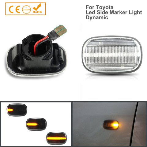 2x LED dinámica indicador lateral Indicador de luces intermitentes ámbar repetidor luces del coche para Toyota Hilux Toyota Corolla Carina E T19 Corolla ► Foto 1/6