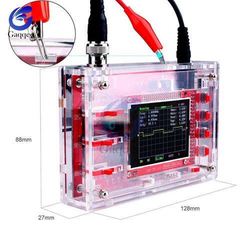 Osciloscopio Digital ensamblado completo, pantalla TFT LCD de 2,4 pulgadas, pinza de prueba de sonda de cocodrilo, plomo, cubierta de carcasa de acrílico transparente ► Foto 1/6