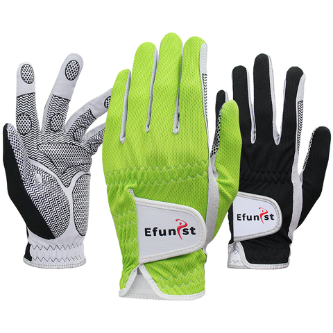 Efunist-guantes de Golf transpirables para hombre, manoplas de Golf de microfibra antideslizantes de malla 3D, color verde, paquete de 1 Uds. ► Foto 1/6