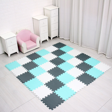 Alfombra de rompecabezas meiqicool baby EVA, juego de espuma, 18 O 24 unidades por lote, baldosas de enclavamiento para ejercicio, alfombra para chico, cada 29cm * 0,8 cm ► Foto 1/6