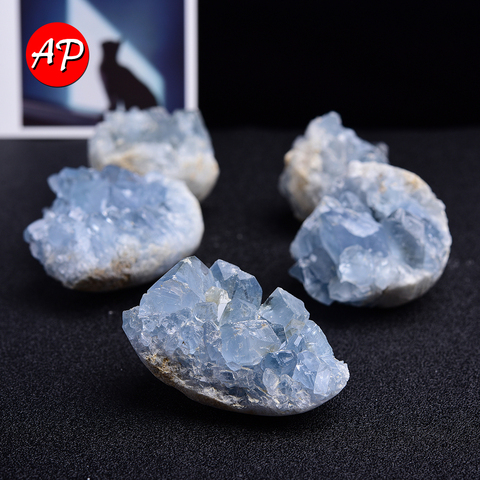 1PC Madagascar Natural Celestite minerales curación cristal azul cielo Irregular de espécimen de piedra Decoración de casa de cuarzo ► Foto 1/6