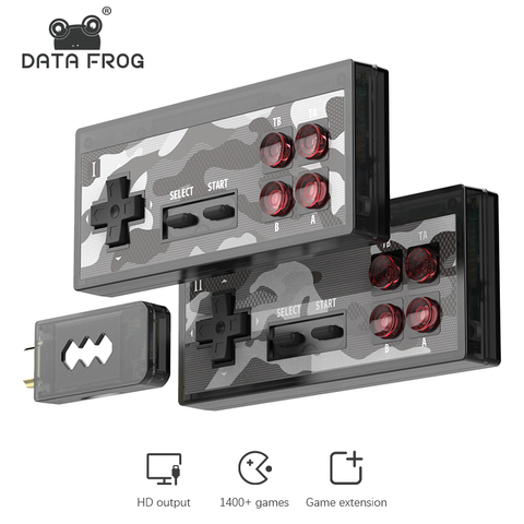 Data Frog-consolas de videojuegos con 1700 juegos clásicos, Mini consola inalámbrica USB, 4K, 8 bits, salida HD ► Foto 1/6