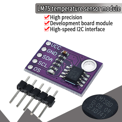 WAVGAT-sensor de temperatura LM75 LM75A, interfaz I2C de alta velocidad, módulo de placa de desarrollo de alta precisión ► Foto 1/6