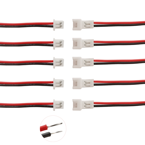 Conector de Cable de 2 pines JST, 5/10/20 pares, 1,25mm, 2 P, 1,25mm, conector hembra Micro macho, 15CM de longitud ► Foto 1/3