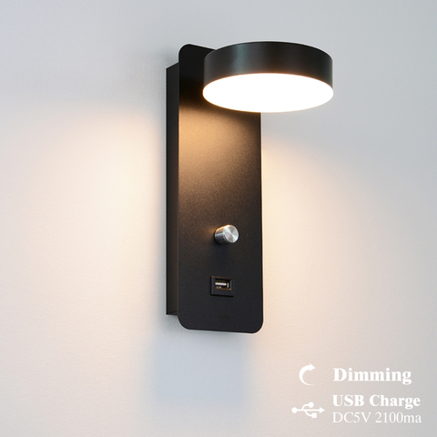 Interior lámparas de pared led DC5V de carga USB led de atenuación de luz de la pared de dormitorio moderno lámpara de pared para escalera estudio salón lámpara ► Foto 1/6