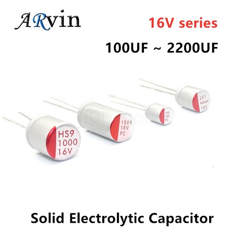 10 Uds DIP sólido condensador electrolítico 100UF 16V 150UF 220UF 270UF 330UF 470UF 560UF 680UF 820UF 1000UF 1500UF 2200UF ► Foto 1/3