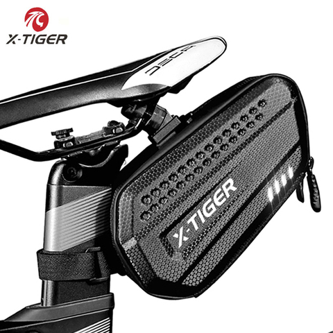 Bolsa de sillín X-TIGER para bicicleta de montaña, resistente al agua, gran capacidad, reflectante, a prueba de golpes y lluvia, bolsa de sillín de bicicleta, accesorios ► Foto 1/6