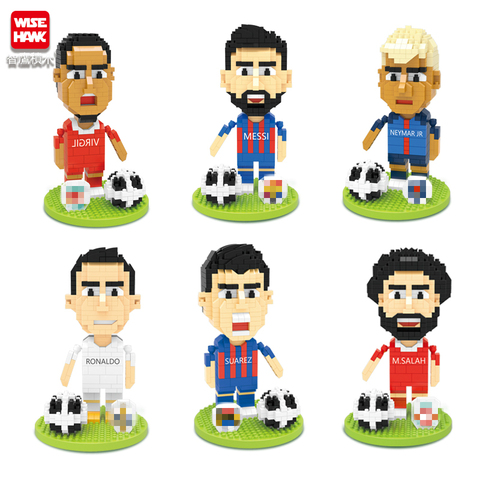 Figuras de jugadores de fútbol, minibloques, modelo 3D, bloques de dibujos, Anime, DIY, Micro bloques de construcción, juguetes de acción, regalos para niños, tamaño de diamante ► Foto 1/6