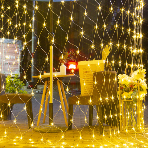 Luces navideñas para exteriores, guirnalda de Luces navideñas de 6x4M, 672LEDs, red de Luces de hadas, guirnalda de Luces de Navidad, cortina, fiesta de boda, vacaciones, decoración ► Foto 1/6