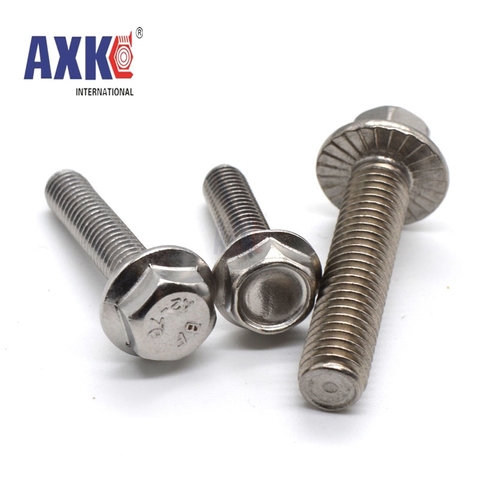 M5 M6 M8 M10 M12 hexagonal de acero inoxidable pernos con brida GB5789 brida dentada antideslizante tornillo ► Foto 1/5