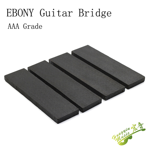 Puente de guitarra de ébano de grado AAA-B, accesorios de guitarra de madera negra africana de alta calidad, 20x4,5-5x1,2-1,3 cm ► Foto 1/6