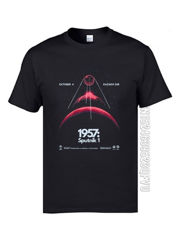 Sputnik-camisetas con diseño de satélite Artificial para hombre, camisetas masculinas de tela 2022 de algodón, personalizadas, 100% ► Foto 1/6