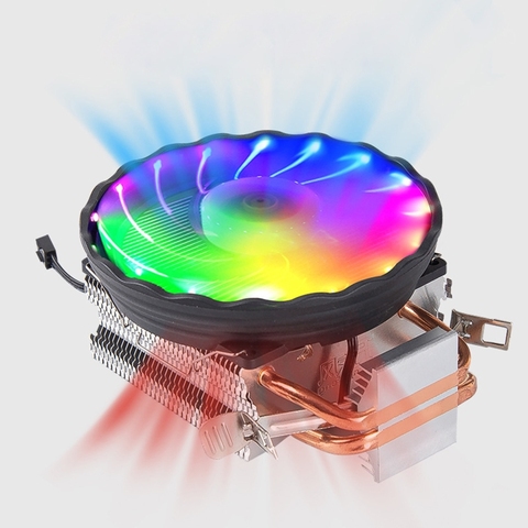 Disipador de calor de cobre para CPU, Enfriador de CPU para Aurora, ventilador de refrigeración de 90mm con RGB LGA 2011, ventilador de refrigeración de CPU C26 ► Foto 1/6