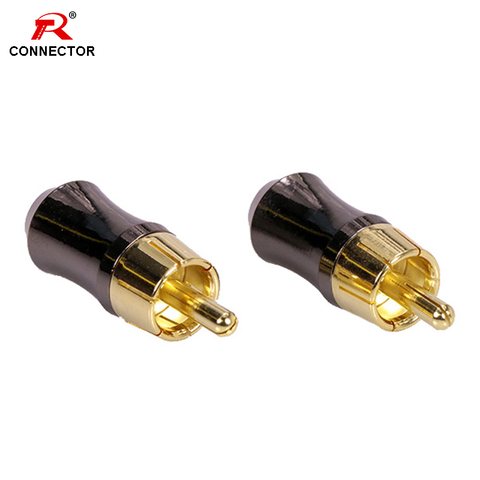 Conector RCA de alta calidad, conector RCA macho de alta fidelidad, chapado en oro, soporta hasta 6,5mm, 8 Uds. ► Foto 1/6