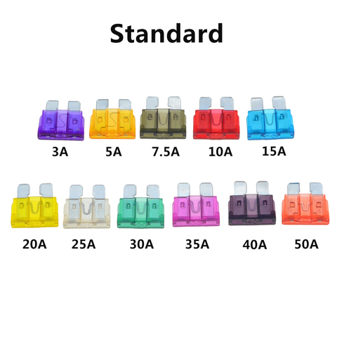 50 Uds./100 Uds. Fusibles automotrices, estándar de fusibles, 2A, 3A, 5A, 7.5a, 10A, 15A, 20A, 25A, 30A, 35A ► Foto 1/6