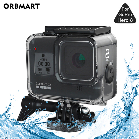 ORBMART-Funda carcasa resistente al agua para GoPRo Hero 8, 60M, funda protectora, para buceo, accesorios ► Foto 1/6