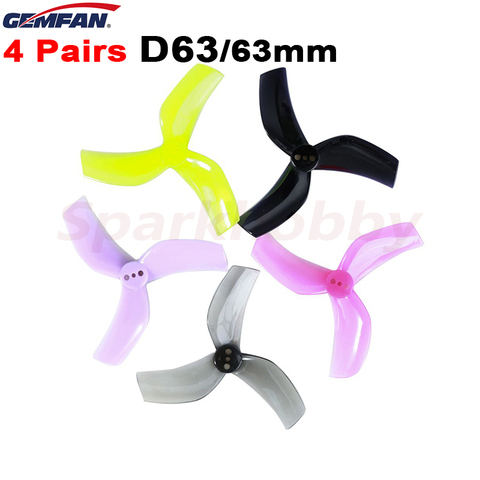 GEMFAN-hélice de 3 aspas para Dron de carreras con conductos D63, 2,5 pulgadas, CW, CCW, FPV, 4 pares ► Foto 1/6