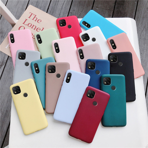 Color caramelo de silicona funda de teléfono para Xiaomi Redmi 9C Nfc 9A 9AT mate funda trasera suave Tpu Xiomi Redmi9c Redmi9a Fundas Coque ► Foto 1/6