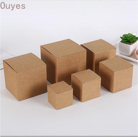 Caja de cartón de papel Kraft para embalaje, cajas pequeñas de dulces hechas a mano para jabón, color marrón, 20 piezas ► Foto 1/6