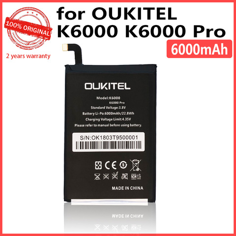 100% Original 6000mAh para Oukitel K6000/ Oukitel K6000 Pro / Ulefone Power / DOOGEE T6 / DOOGEE T6 Pro / Homtom HT6 batería ► Foto 1/4