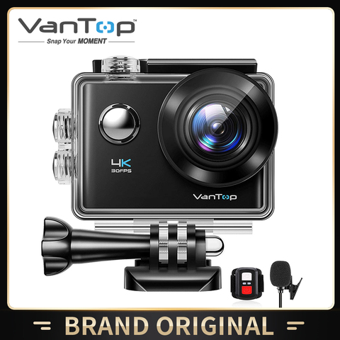 VanTop momento D4UQ 4K Cámara de Acción 20MP Cámara deportiva inalámbrica con EIS micrófono externo táctil pantalla con WiFi control remoto 170 ° de ángulo ancho ► Foto 1/6