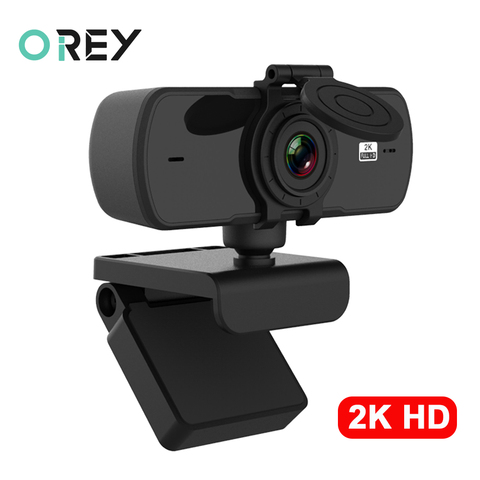 Cámara Web 2K Full HD 1080P, enfoque automático con micrófono, USB, para PC, ordenador, Mac, portátil, de escritorio, YouTube ► Foto 1/6