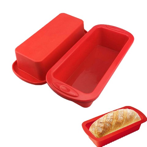 Molde de silicona para Tartas, sartén rectangular para hornear, molde para Pan, tostada, caramelo, utensilios para hornear, herramientas de pastelería, bandejas para Pan ► Foto 1/6