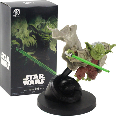 Figura de acción de lucha maestro Yoda con espada Caballero Jedi, 15cm, juguetes en miniatura de PVC, regalo de cumpleaños para niños ► Foto 1/6