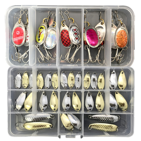 Kit de Señuelos de Pesca brillante de gran oferta, conjunto de Micro Mini cucharas de lentejuelas giratorias, plantilla de Metal duro para Pesca de agua dulce y marina Isca ► Foto 1/6