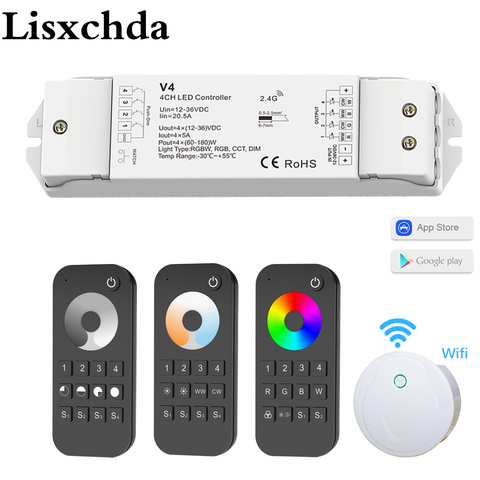 RGBW/RGB/AAC/atenuación + 2,4G inalámbrico RF de control remoto de 4 canales controlador RF para LED RGB para/RGBW LED tira de luz ► Foto 1/6