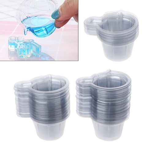 Kit de dispensador de tazas desechables de plástico, accesorios para hacer joyas, resina epoxi, Molde de resina de silicona, 40ML, 20-100 Uds. ► Foto 1/6