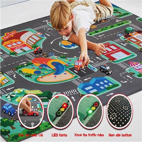 Alfombra liviana LED para niños, alfombra para gatear, decoración de suelo para dormitorio y sala de estar, 3D ► Foto 1/6