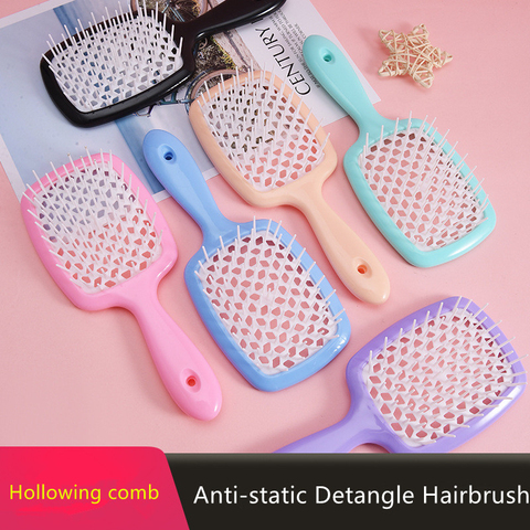 Cepillos para el pelo salón para niña, herramientas de peinado, peines de placa grande, peine masajeador para el cabello, peine para coleta ► Foto 1/5