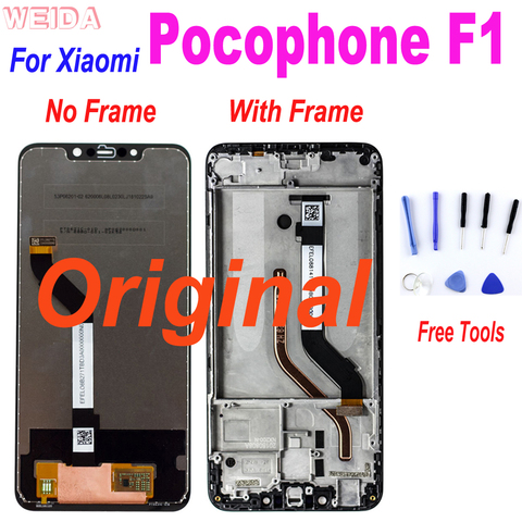 Pantalla LCD Original para Xiaomi Pocophone F1, 6,18 pulgadas, AAA, montaje de pantalla táctil, con reemplazo de Marco ► Foto 1/6