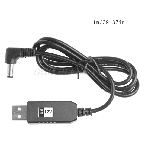 Nuevo USB DC 5V a 12V 12V 2,1mm x 5,5 ángulo recto Hombre paso Cable adaptador para Router gran oferta envío de la gota ► Foto 1/4