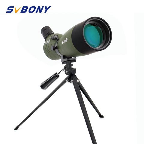 Svbony telescopio terrestre 20-60x60/25-75x70mm Zoom telescopio BAK4 prisma impermeable 45 grados ángulo de caza Monocular con trípode F9310 para caza, tiro, tiro con arco, observación de aves ► Foto 1/6