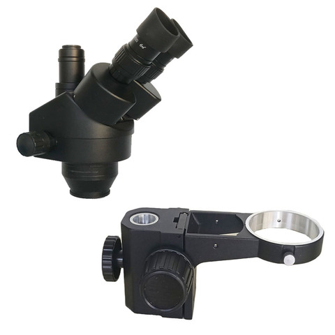 Cabezal de microscopio estéreo con Zoom Trinocular Focal, 25mm /35mm, estante de enfoque ajustable, gafas WF10X, 7X-45X ► Foto 1/6