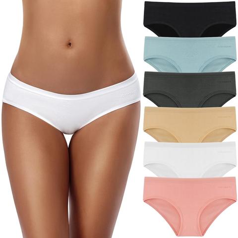 TERMEZY-bragas de algodón para mujer, calzoncillos femeninos sexys, ropa interior de talla grande, lencería transpirable de 6 colores ► Foto 1/6