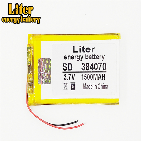 Batería de polímero 1500 mah 3,7 V 384070 altavoces inteligentes para el hogar batería de iones de litio para mp3 mp4 ► Foto 1/4