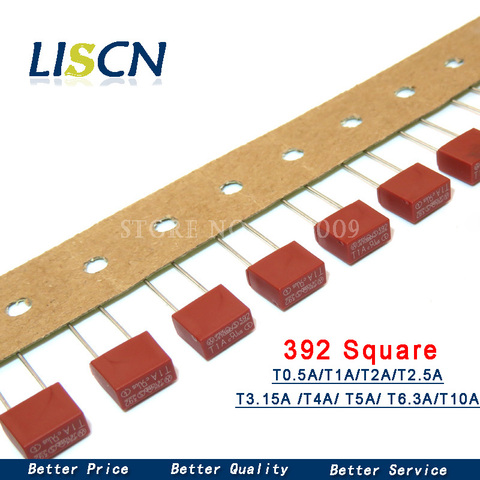 Fusible de plástico cuadrado T2A T1A T3.15A T4A T5A T6.3A 250V 392, fusible de golpe lento, tablero de alimentación de TV LCD T0.5A, 10 Uds. ► Foto 1/2
