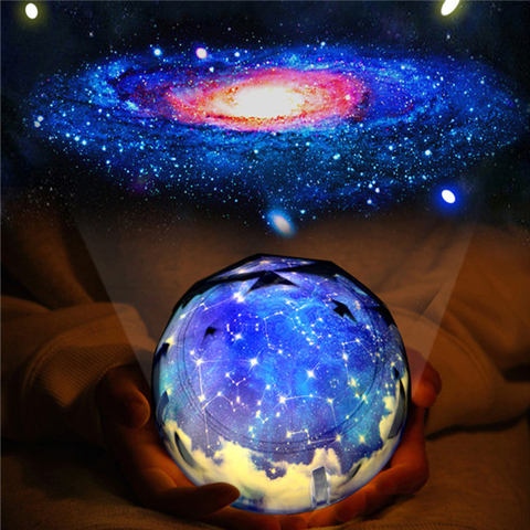 Luz de noche LED cielo estrellado estrella mágica Luna proyector de planeta lámpara universo bebé guardería luz para regalo de cumpleaños Led luz de noche ► Foto 1/4
