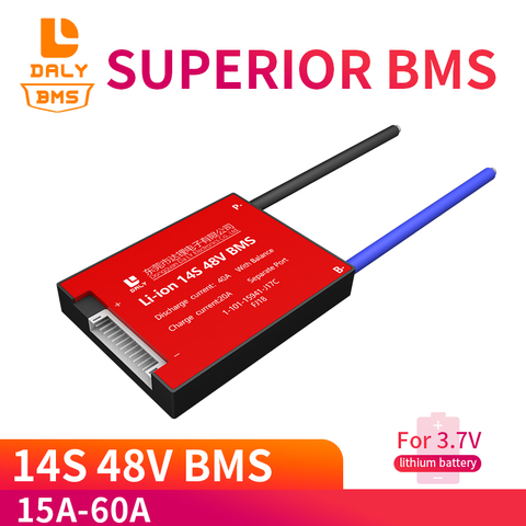 3,7 V Li-ion14S 48 V 25A 35A 45A 60A PCM 18650 de protección de la batería de BMS PCM con equilibrada lithiumli de iones módulo de batería de litio ► Foto 1/6