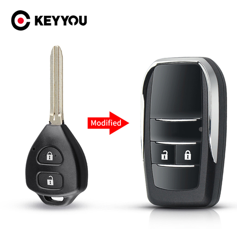 KEYYOU modificado Clave 2/3/4 botones Fob para Toyota Camry Reiz Rav4 Yaris Corolla 4Runner Avlo 2017 2022 Flip carcasa de llave a distancia de coche ► Foto 1/6