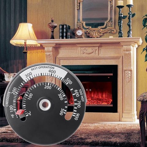 Termómetro magnético para estufa de madera, ventilador para hogar, termómetro con sonda de sensibilidad, herramienta para horno de barbacoa ► Foto 1/6